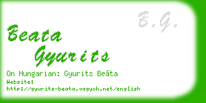 beata gyurits business card